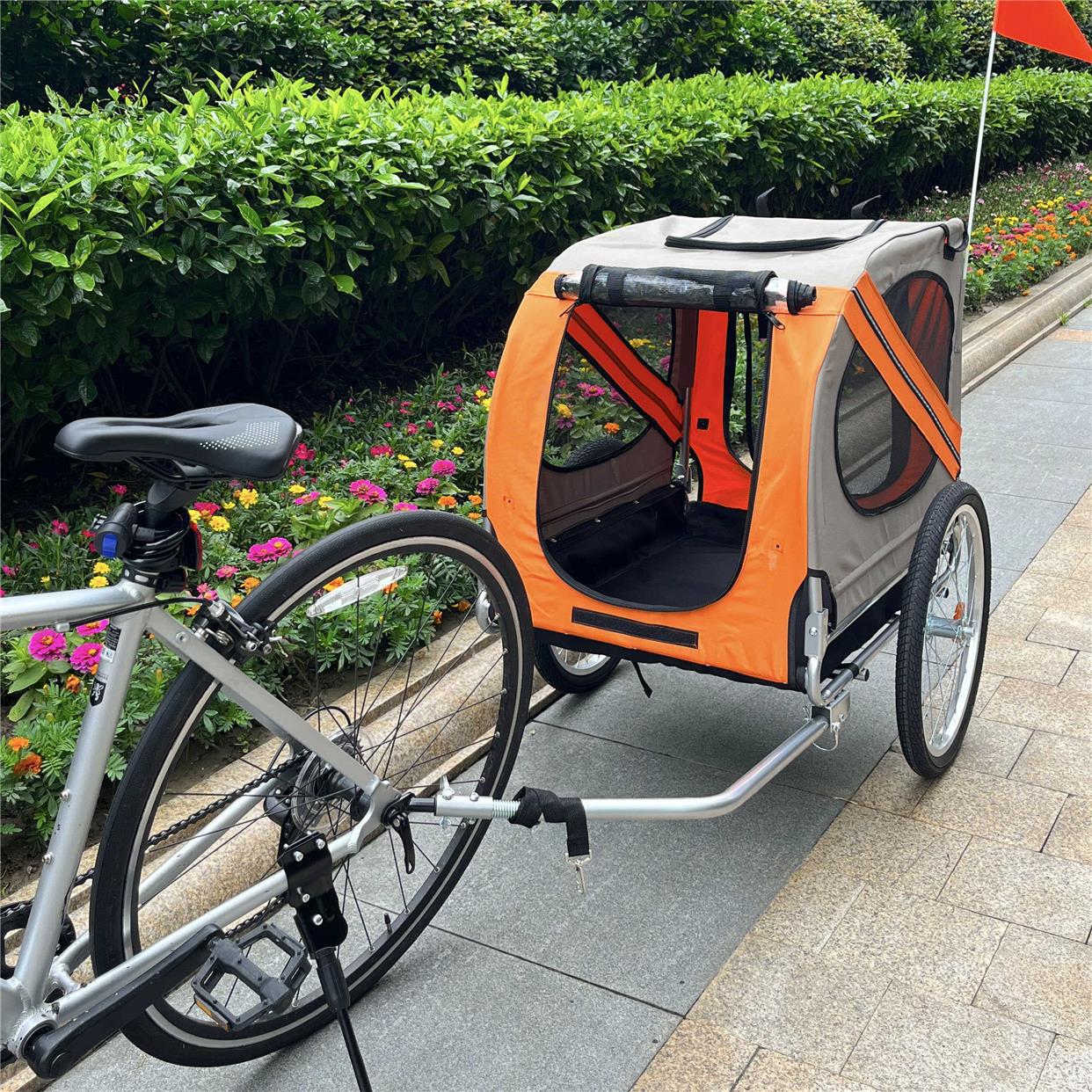 Outdoor Cycling Rear-Mounted Parent-Child Trailer for Cats, Dogs, and Children's Bicycles, Rear-Mounted Bucket Mountain Bike Push-Pull Cart