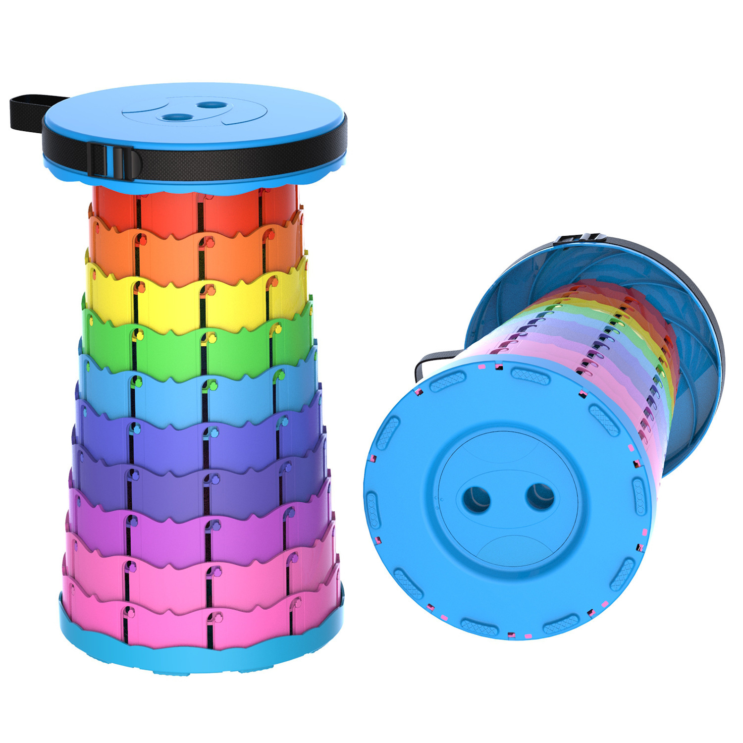 Outdoor Rainbow Folding Stool Portable Chair Adjustable Rainbow Telescopic Stool Fishing Train Telescopic Folding Stool