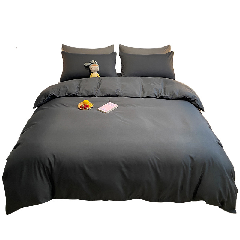 Wholesale solid color three-piece quilt cover single-piece quilt cover 150x 200x 230 student dormitory single double four-piece set