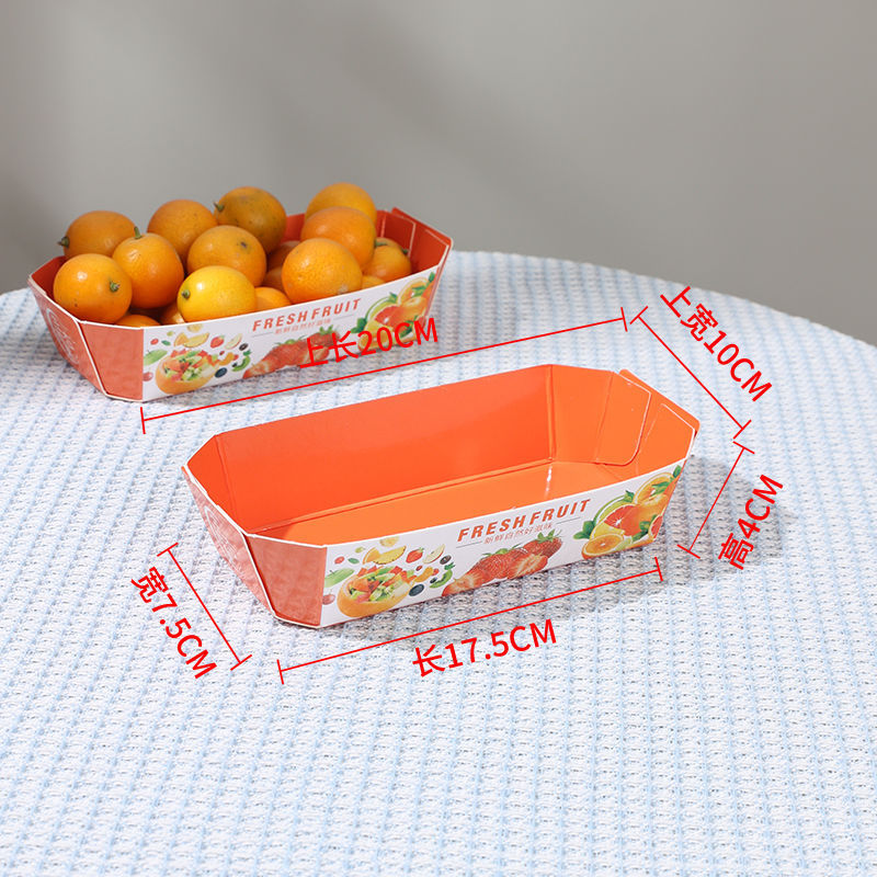 [Free Shipping] Disposable Fruit Packaging Box Gold Special Blue Tray Fruit Shop Food Grade Rectangular Commercial