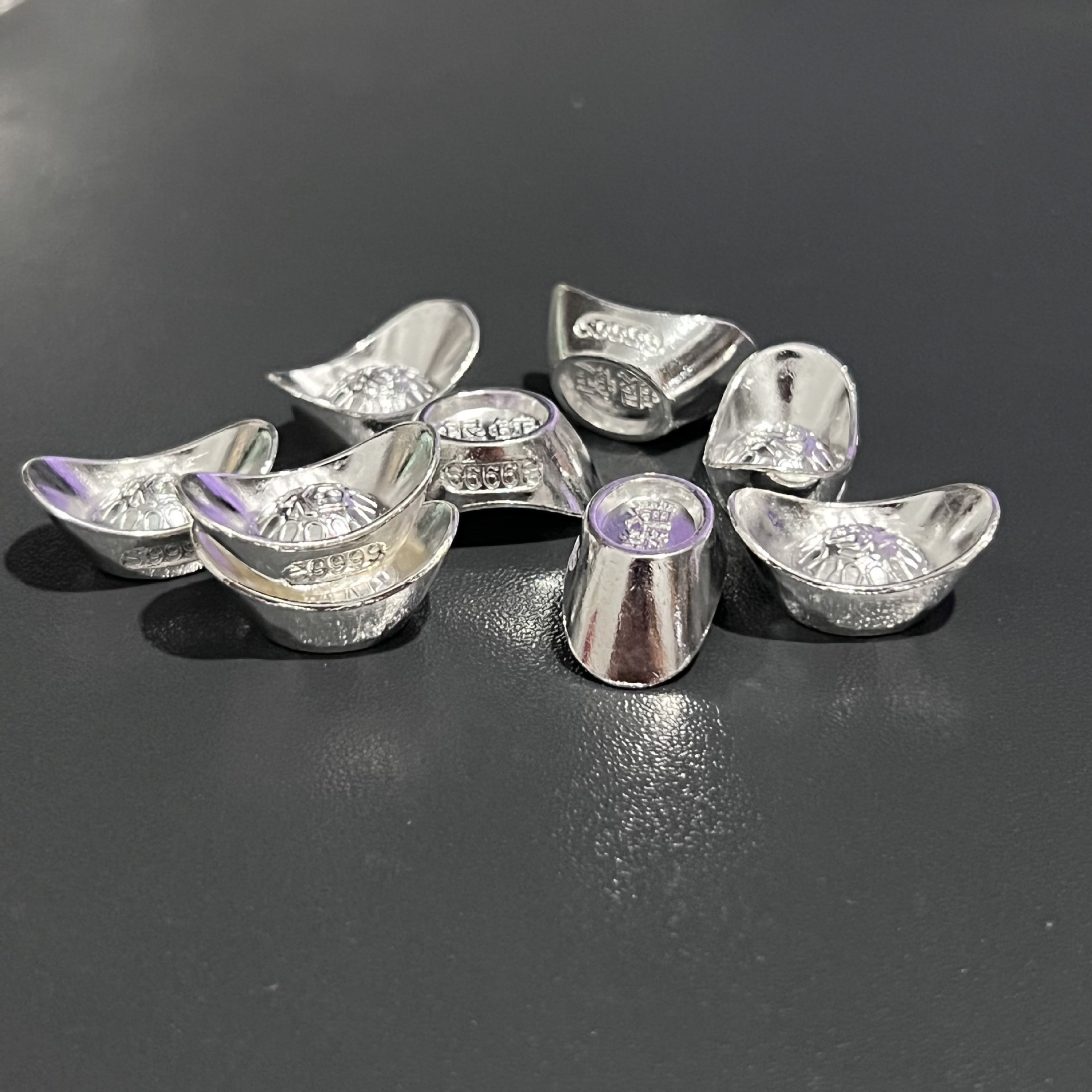 Popular 2.5cm Silver-Plated Ingot Solid Ingot Broken Silver Accessories Wholesale Cornucopia Filling Ornaments