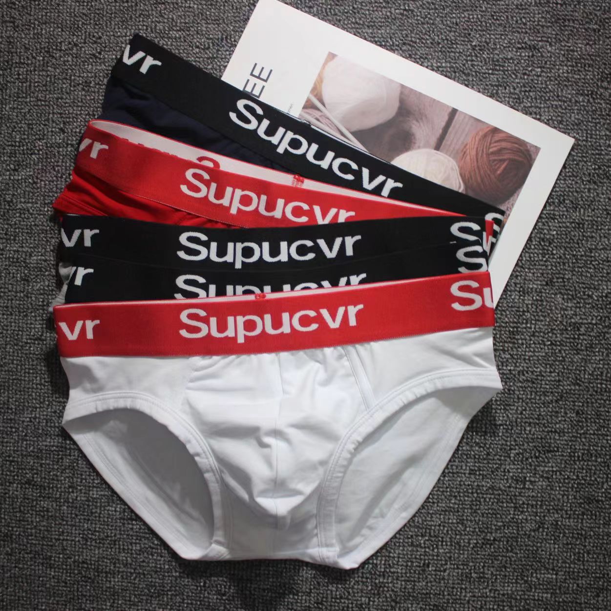 Sup Trendy Brand Underwear Men's Pure Cotton Briefs Student Personalized Shorts Comfortable Breathable Elastic Pants