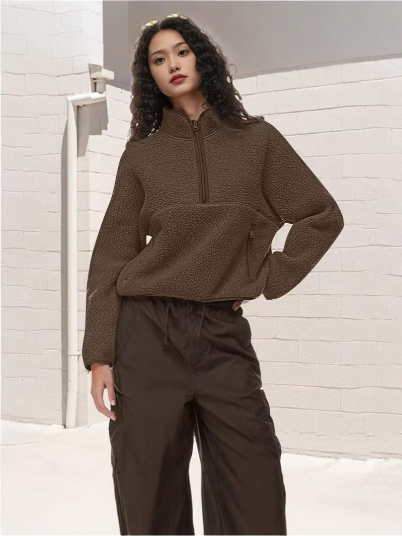 Versatile Women's Tops Casual Women's Half-Zip Loose Sweatshirt Tops for Women