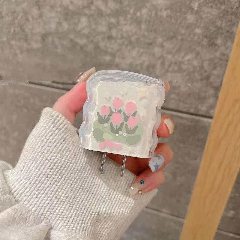 Tulip Soft Shell Suitable for Apple Charging Head Cover Iphone16 Fast Charging 20W Charger Protective Cover to Prevent Breakage