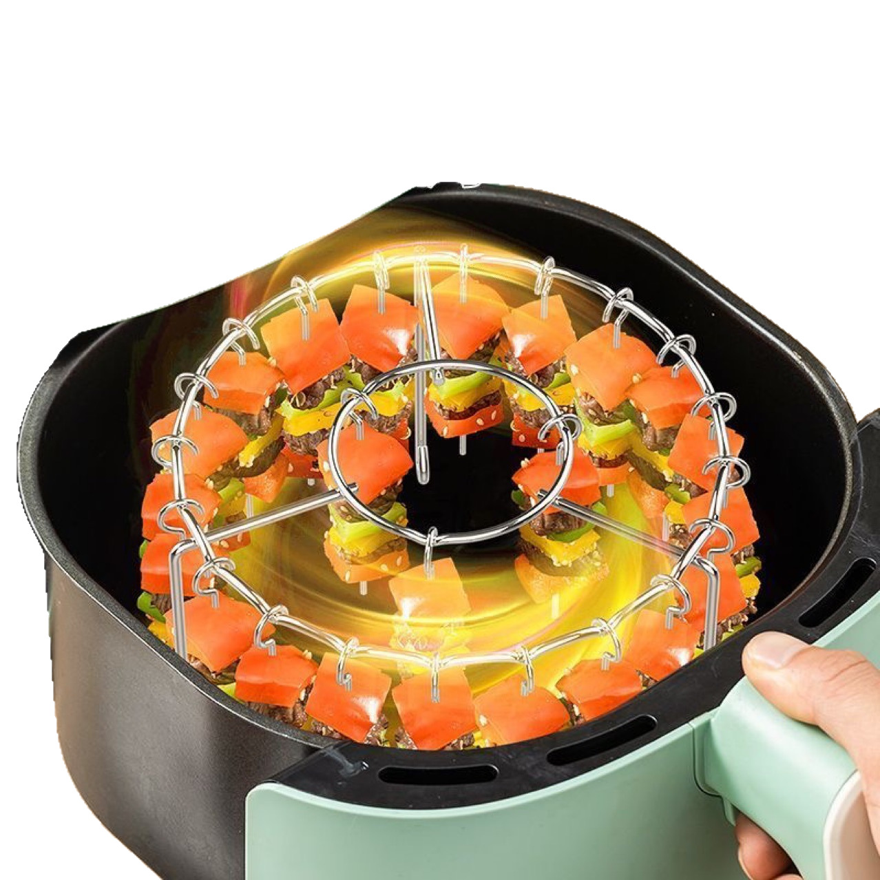 Air Fryer Grill Rack Household Oven Stainless Steel 304 Grill Skewers Vertical Grill Rack Skewers