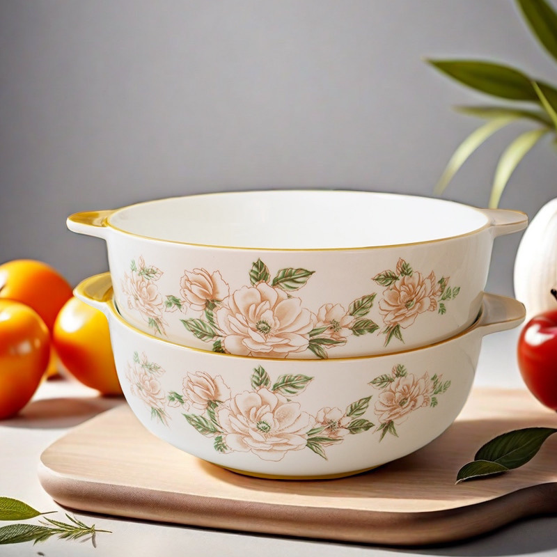 Large Ceramic Soup Bowl for Home and Commercial Use, Deep and Thickened, Suitable for Sauerkraut Fish and Hot Pot, with Free Shipping