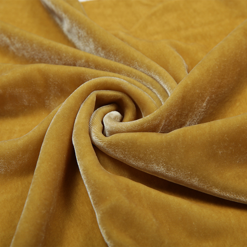 140-Width Silk Velvet Mulberry Silk Base Solid Color Fabric High-End Fashion Spring and Autumn Light Luxury Jacquard Fabric