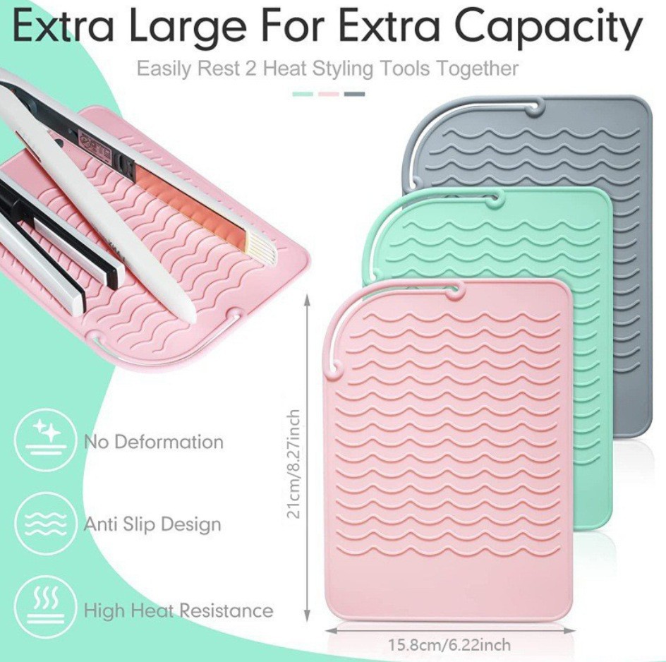 Hair Tools Hair Straightener Silicone Heat Insulation Pad Curling Rod Heat Insulation Sleeve Special Electric Splint Anti-slip Anti-perm Pad for Hair Salon