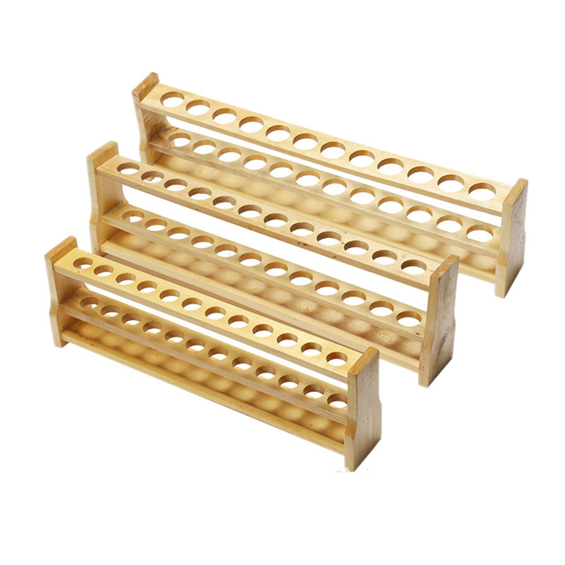 Wooden Tube Rack 6 Holes 12 Holes Wooden Colorimetric Test Tube Rack 10Ml25Ml50Ml100Ml Teaching Chemistry Experiment