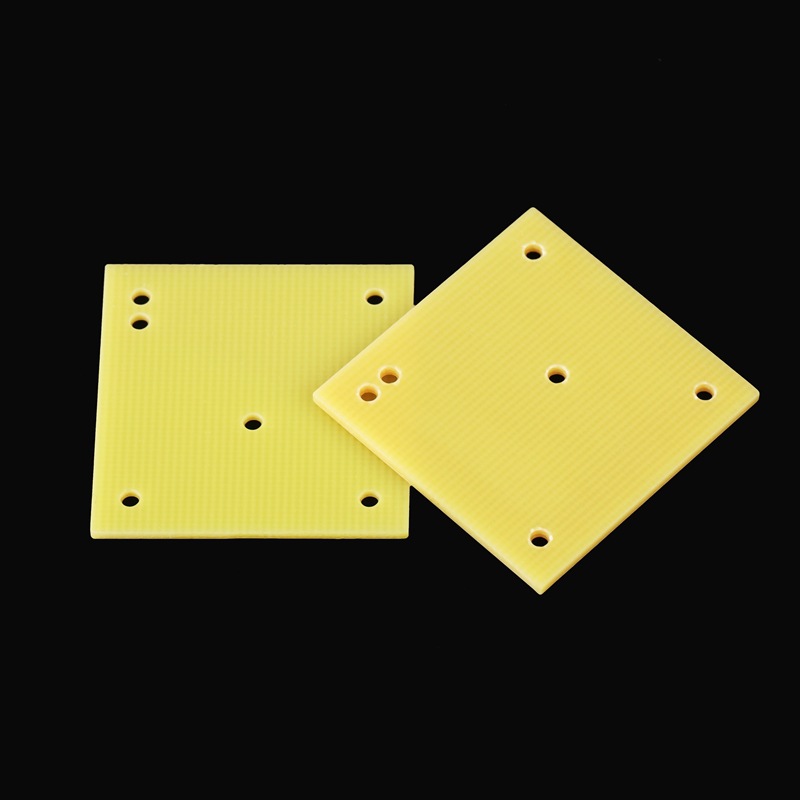 High Temperature Resistant Yellow Epoxy Board Carving Parts Special-Shaped Processing Parts Flame Retardant Resin Board Insulation Board Drilling Pad