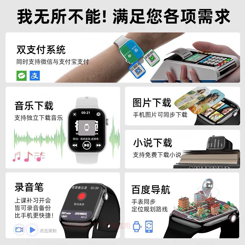 Huaqiangbei Smart Watch S10 New Nfc Dual Payment Baidu Map Heart Rate Blood Glucose Monitoring Multi-Sport Function
