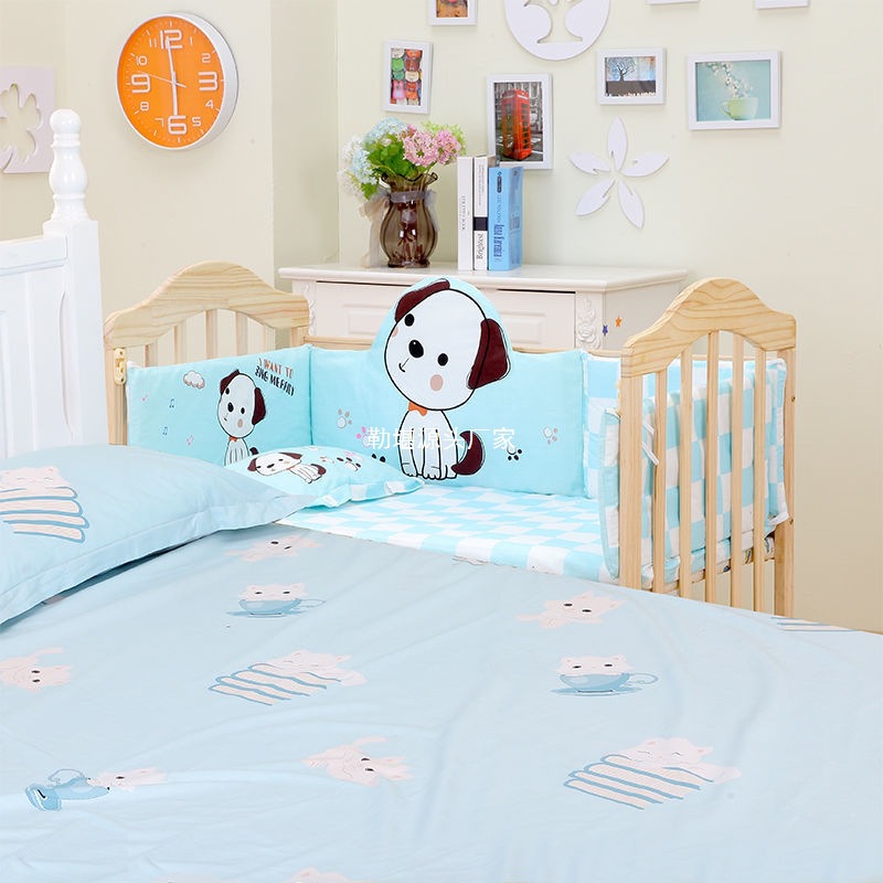 Solid Wood Crib Newborn Solid Wood Paintless Baby Bed Cradle Bed Removable Desk Splicing Large Bed