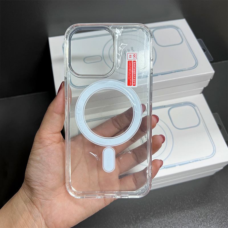 Magsafe Magnetic Phone Case Is Suitable for the New Apple 16 Transparent Acrylic 17Pro All-Inclusive iPhone 15 Hard Case