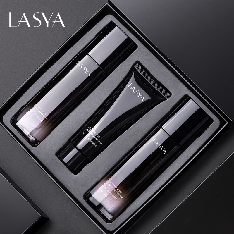 Han Meisu Men's Volcanic Rock Oil Control Moisturizing Kit Facial Cleanser Water Emulsion Skin Care Products Hydrating Cosmetic Set