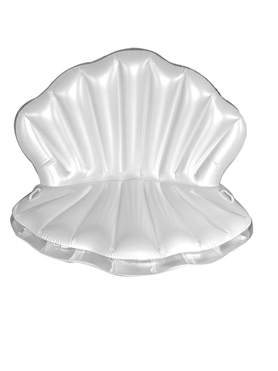 Cross-Border Spot Floating Bed Inflatable Floating Row Pvc White Pearl Shell Water Inflatable Sofa Luminous Swimming Ring