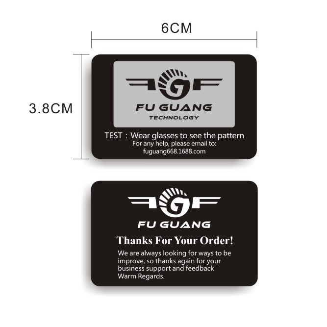 Free Design 400g Black Cardboard Polarized Sunglasses, Fishing Goggles, Driving Goggles, Test Card Accessories