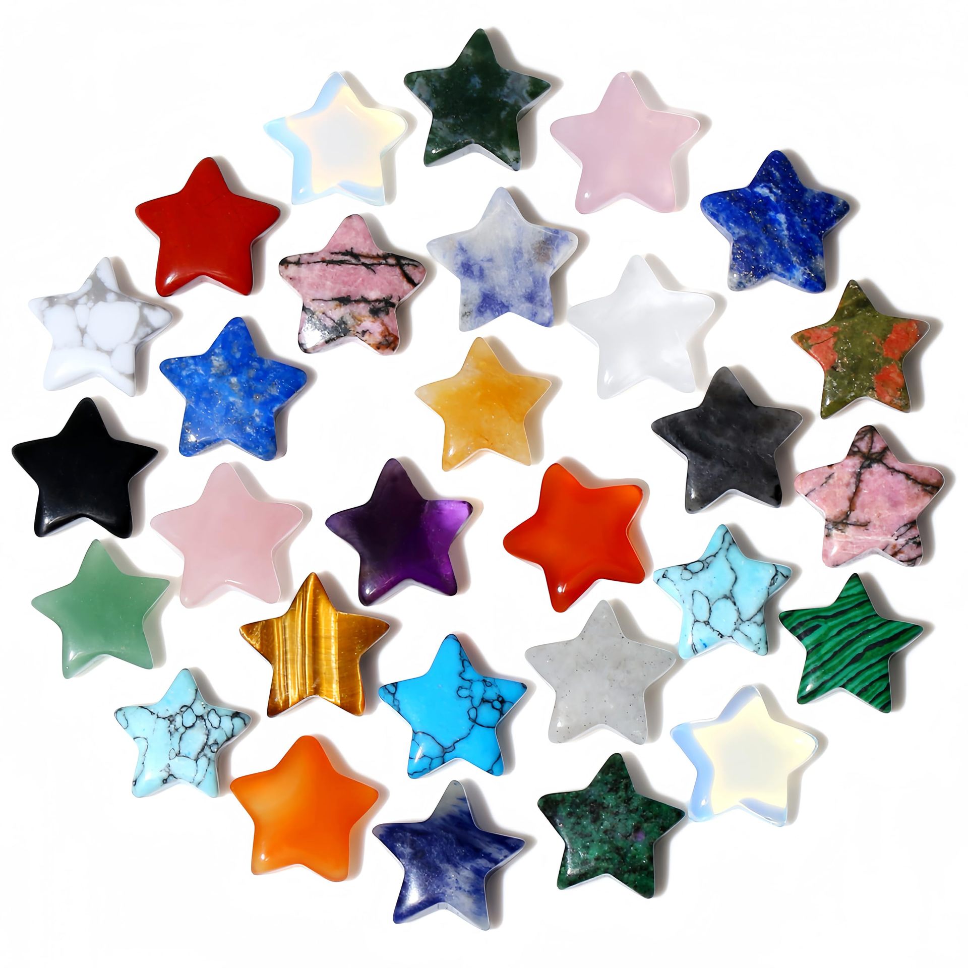 Cross-border factory direct sales 20MM natural stone crystal five-pointed star non-porous pendant small star natural ornaments