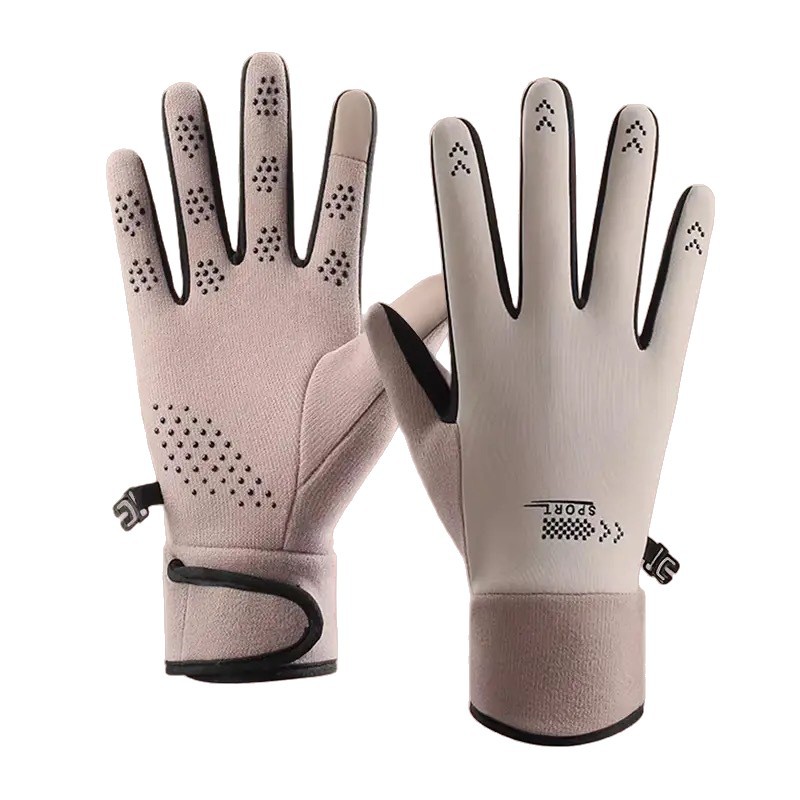 Spring, Autumn and Winter Warm Outdoor Cycling Sports Men's and Women's Couples' Non-Slip, Windproof and Waterproof Plus Thin Velvet Touch Screen Gloves