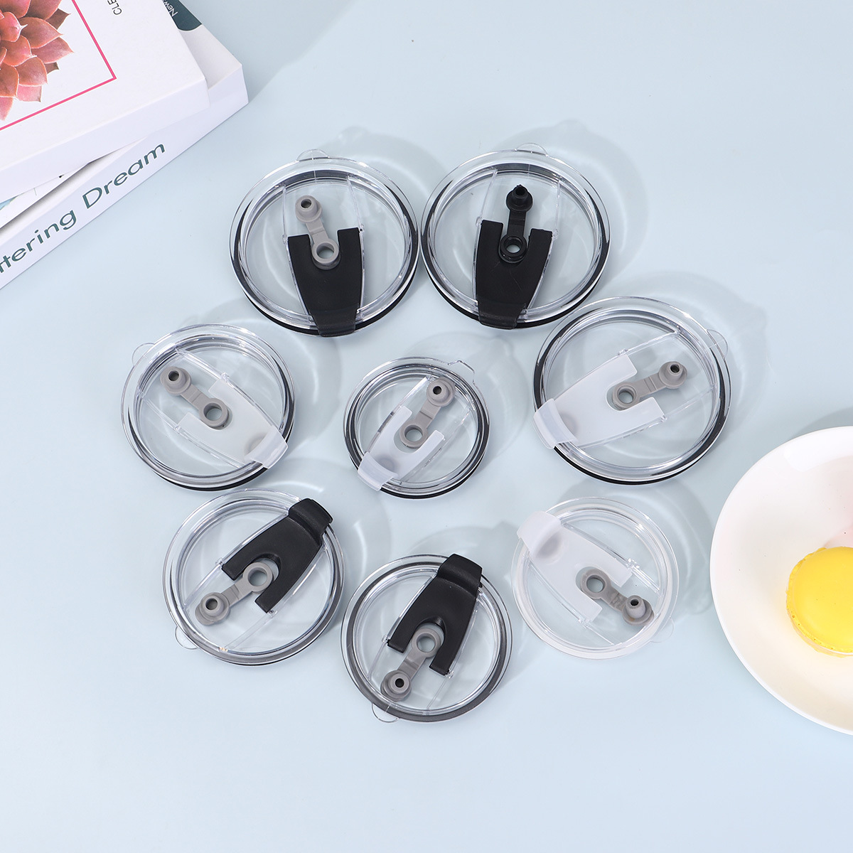 Ice cup 20oz30oz special straw lid sealed leak-proof flip lid in stock transparent 12oz thermos cup lid