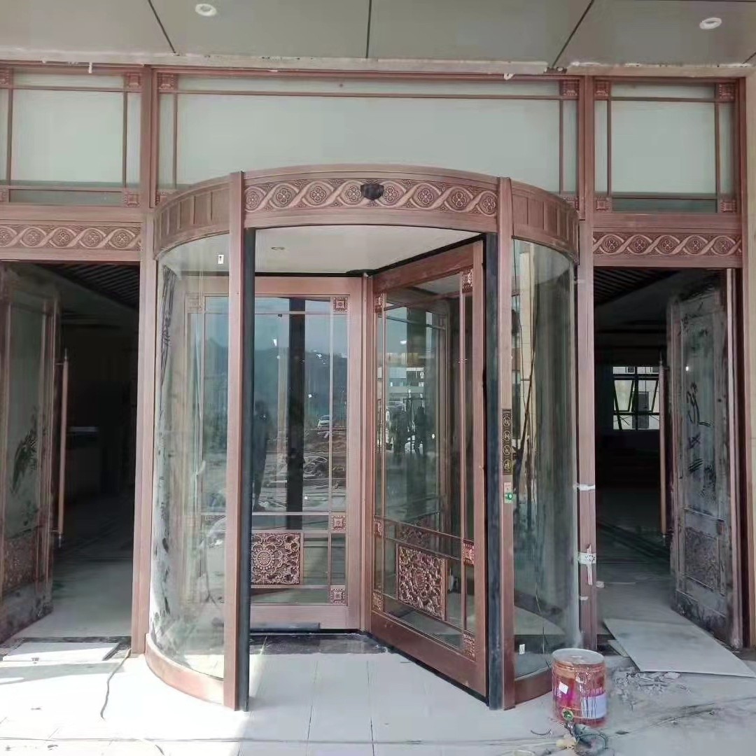 Gansu Henan Liaoning Jilin Heilongjiang Beijing Anhui Jiangsu Stainless Steel Imitation Copper Fluorocarbon Paint Revolving Door Manufacturer