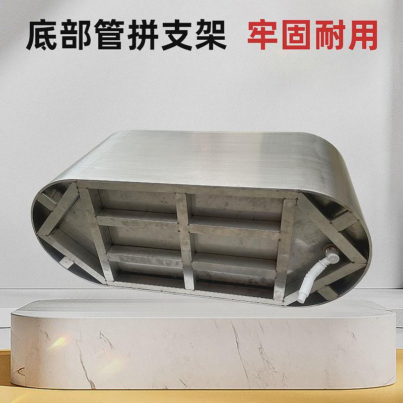 304 Stainless Steel Manufacturer Hot-Selling Non-Slip Bathtub Double-Layer Thickeneded Bathtub with Integrated Drainage Stainless Steel Bathtub