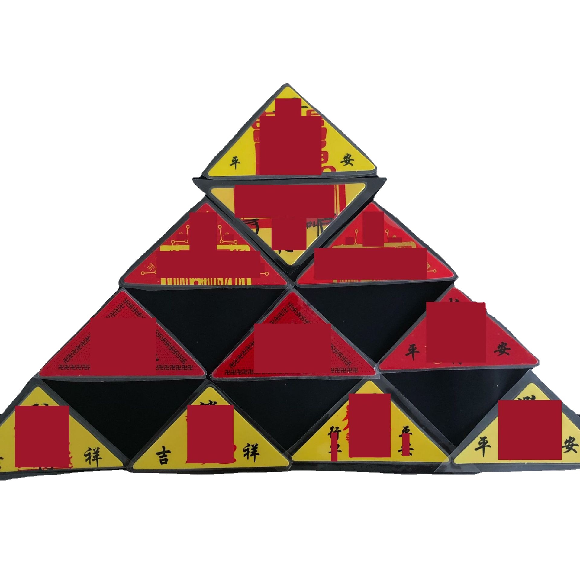 Supply triangle paper printing plastic package 22 pattern triangle rounded card