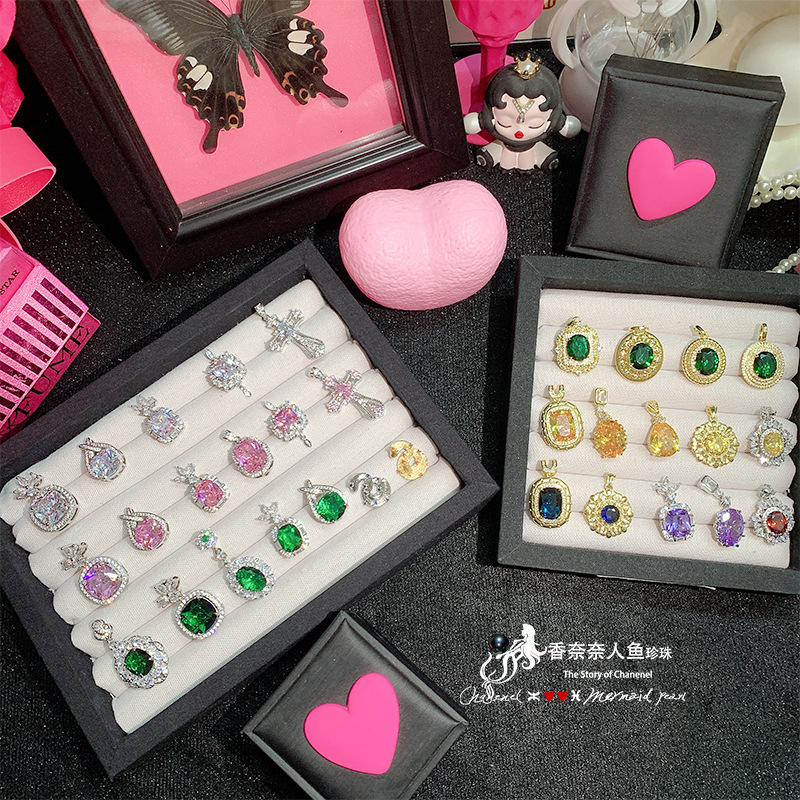 Cene ослепительный роскошный высококачественный золотой кулон с цветными драгоценными камнями женский японский и корейский популярный универсальный вечерний ожерелье