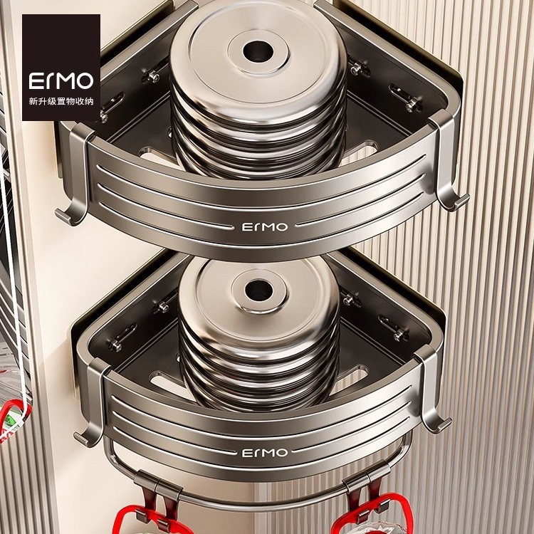 No-Drill Bathroom Storage Rack for Toilet, Washbasin, Wall-Mounted Triangular Organizer for Shower and Bath