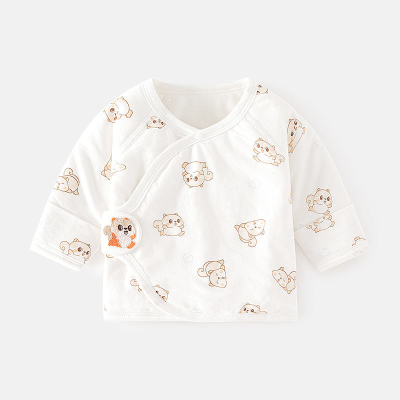 Newborn Baby Half-back Clothes Warm Cotton Inner Clothes Boneless Cotton Autumn and Winter Thin Cotton Monk Clothes Baby Top