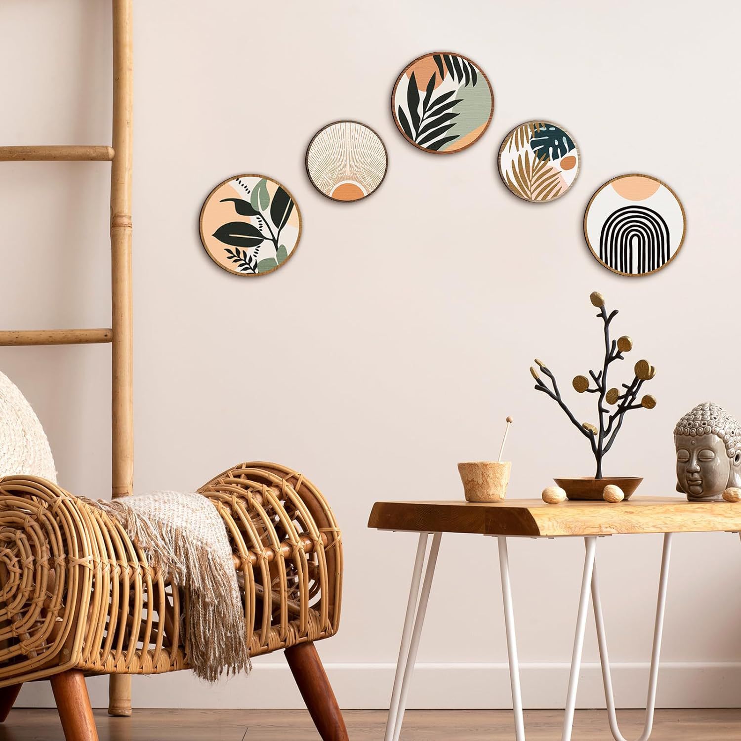 Cross-Border Wood Products Hangings Home Wall Decoration Creative Wooden Signs Wooden Bohemian Style Crafts Pendants