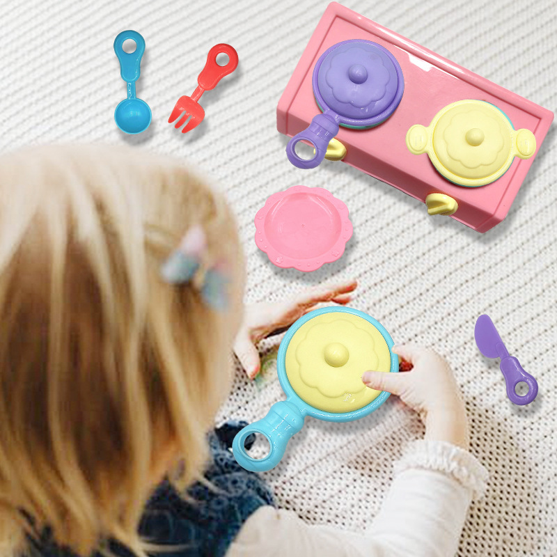 Mini Small Kitchen Stall for Home Cooking Food Toys for Children and Girls Cooking Pot Birthday Gift Factory Direct Supply