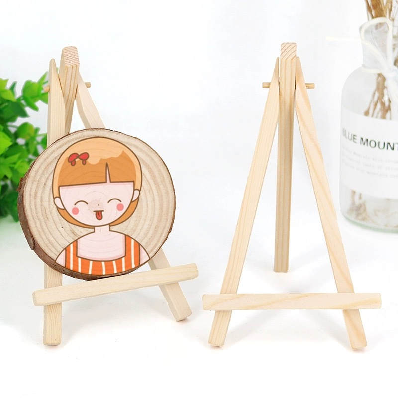 Solid wood triangle easel display stand mini pine desktop stand digital oil painting small stand painting easel decoration stand
