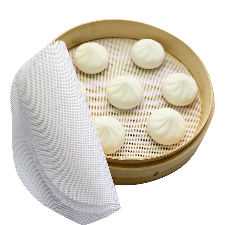 Food-Grade Silicone Steamer Mat for Steamed Buns, Non-Stick Steaming Mat, High Temperature Resistant, Safe and Non-Toxic Round Steamer Cloth
