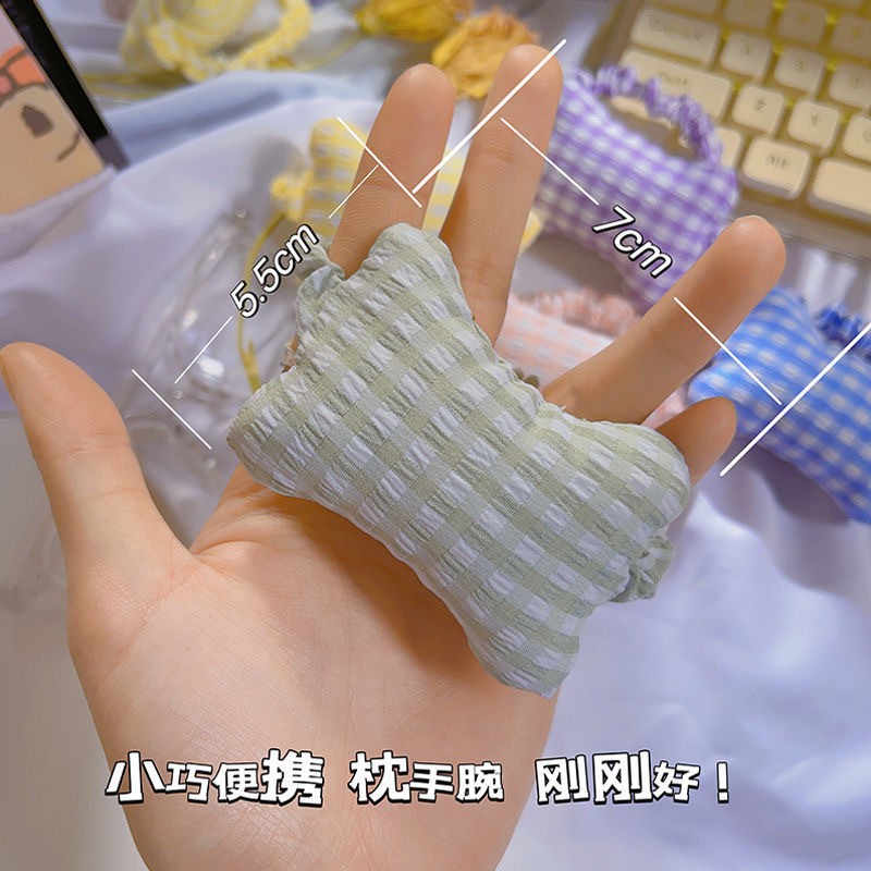 Mouse Pad Small Pillow Elastic Band Wrist Pad Plaid Ins Small Fresh and Sweet Hair Tie Wrist Mouse Holder Wholesale