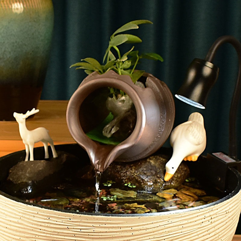 Ecological fish tank ceramic tank opening circulating water accessories water stone water pump garden landscape decoration ornaments