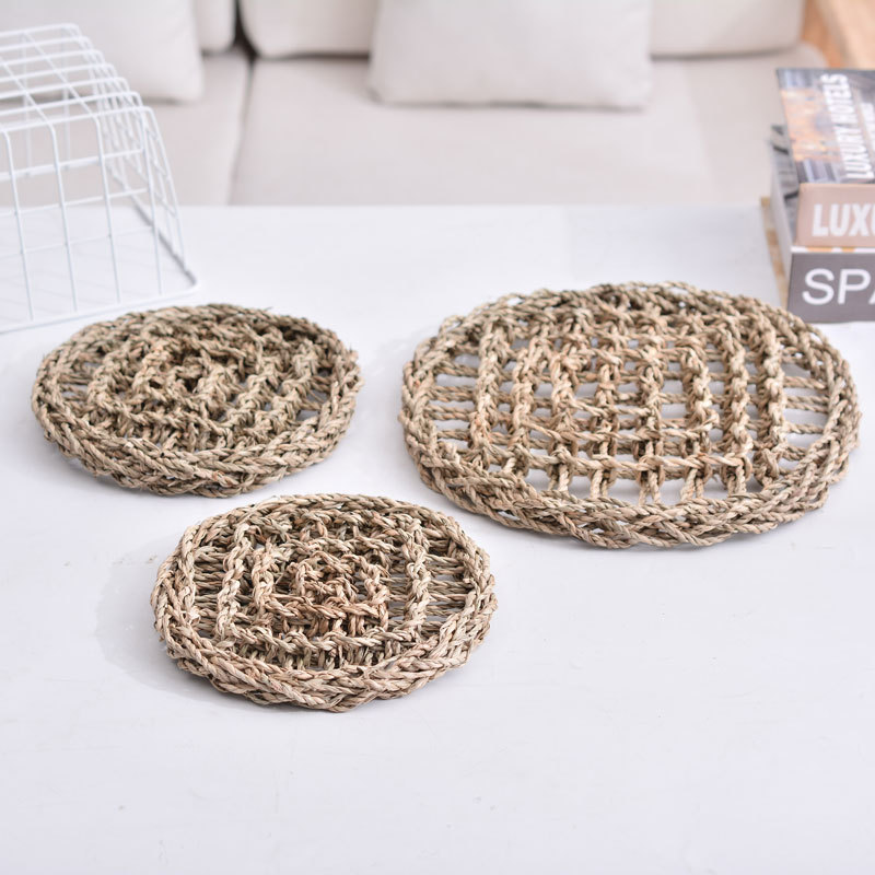 Круглый соломенный мат для домашних животных, для ящериц и попугаев