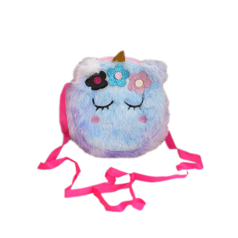 Cross-Border Unicorn Plush Unicorn Coin Purse Kidsren's Crossbody Bag Women's Cosmetics Bag Shoulder Bag