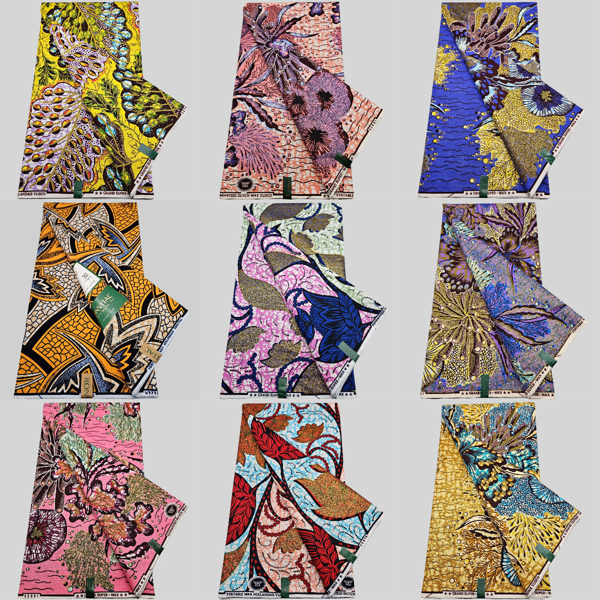 Африканский супер восковый блестящий хлопок, африканский батик с золотом