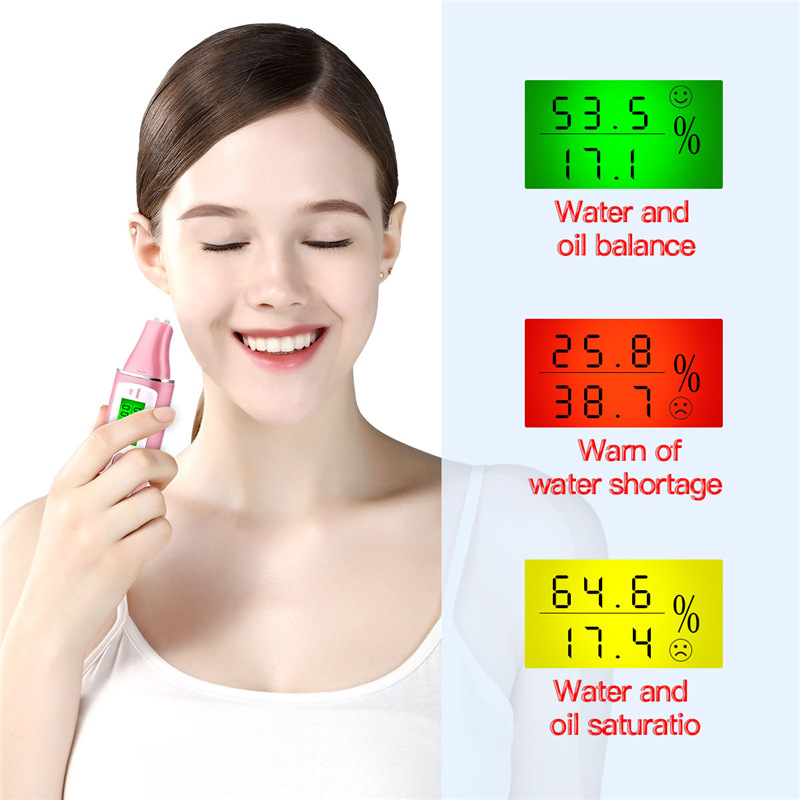 Skin Detector Facial Surface Moisture and Oil Elasticity Tester Skin Care 3-Second Rapid Facial Portable Detection