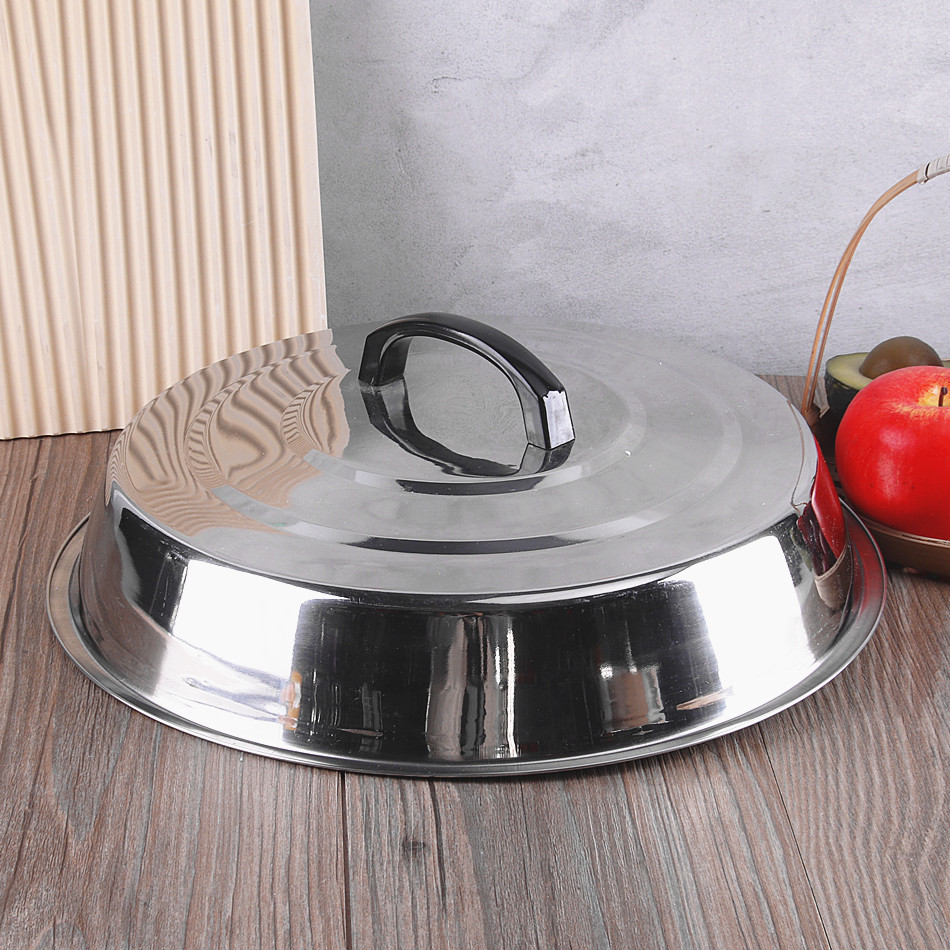 Stainless Steel Pot Cover Tripod Cover Thickened Non-Magnetic High Cover Household Large Pot Cover Tripod Cover Frying Pot Cover Running Jianghu 32-48cm