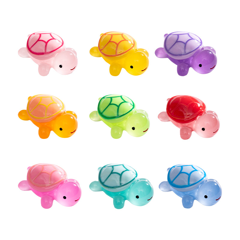 TikTok Online Celebrous Luminous Little Turtle Micro Landscape Creative DIY Decorations Accessories Turtle Mini Resin Small Ornaments
