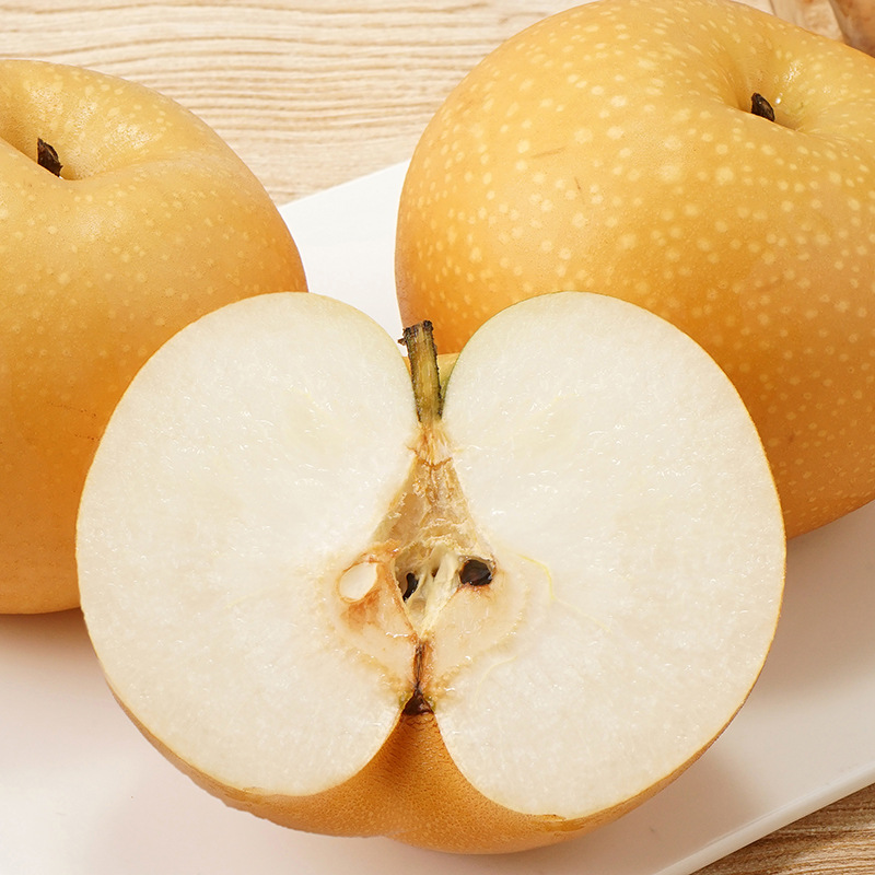 Wholesale Laiyang Qiuyue Pear Fresh Fruit 2.5kg Crisp, Sweet and Juicy Seasonally Picked Whole Box Rock Sugar Shandong Qiuyue Pear