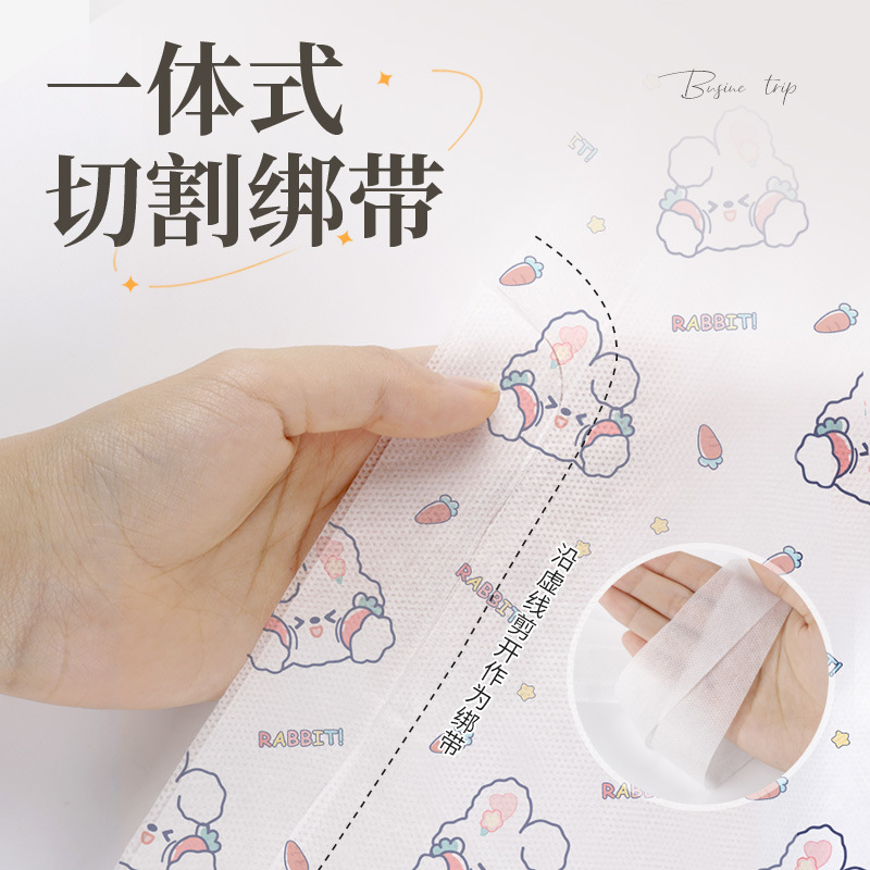 Disposable Bed Sheet Four-piece Set Cartoon Printed Quilt Cover Pillowcase Hotel Travel Portable Men's and Women's Double Bed Top Supplies