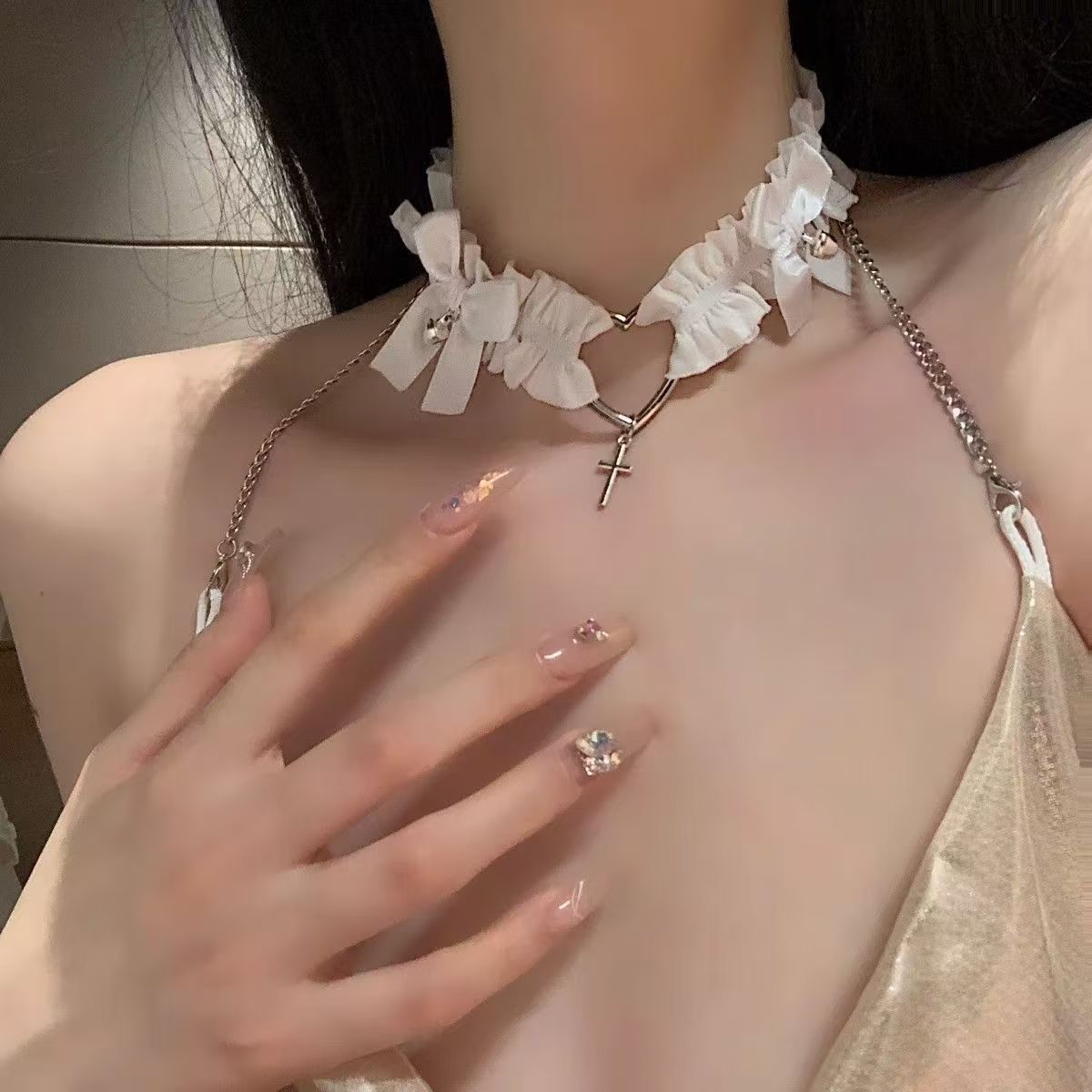 Sexy Love Heart-shaped Leg Ring Thigh Chain Fun Accessories Clavicle Chain Choker Collar Women's Neck Belt Neck Chain All-match