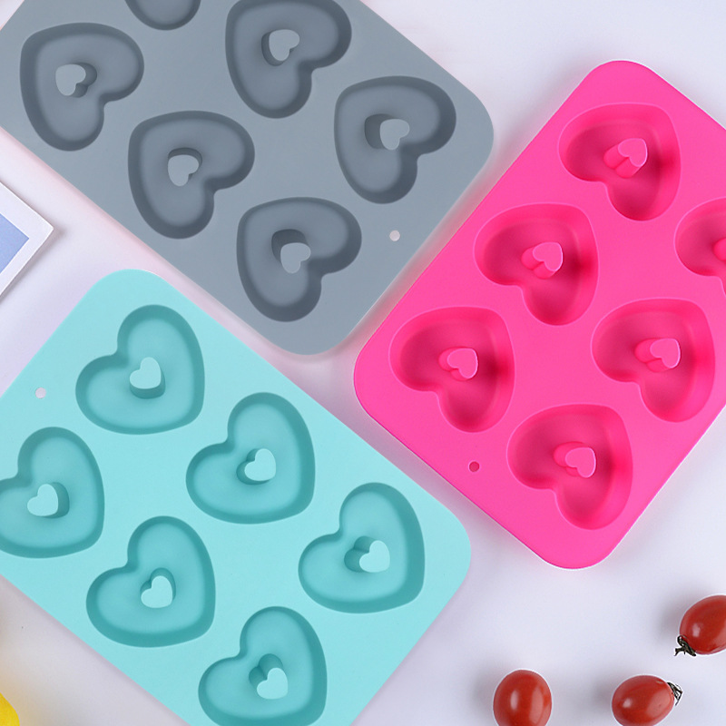 Spot Silicone Cake Mold Cookie Rice Cake Baking Pan Food Grade Baking Utensils Heart-Shaped Donut Mold