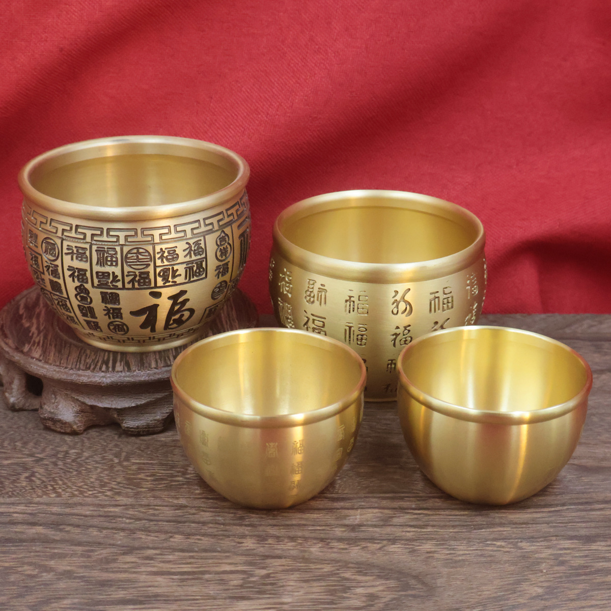 Brass Baifu Cylinder Rice Cylinder Cornucopia Ornaments to Attract Wealth Home Decoration Office Fortune Crafts Ornaments Wholesale