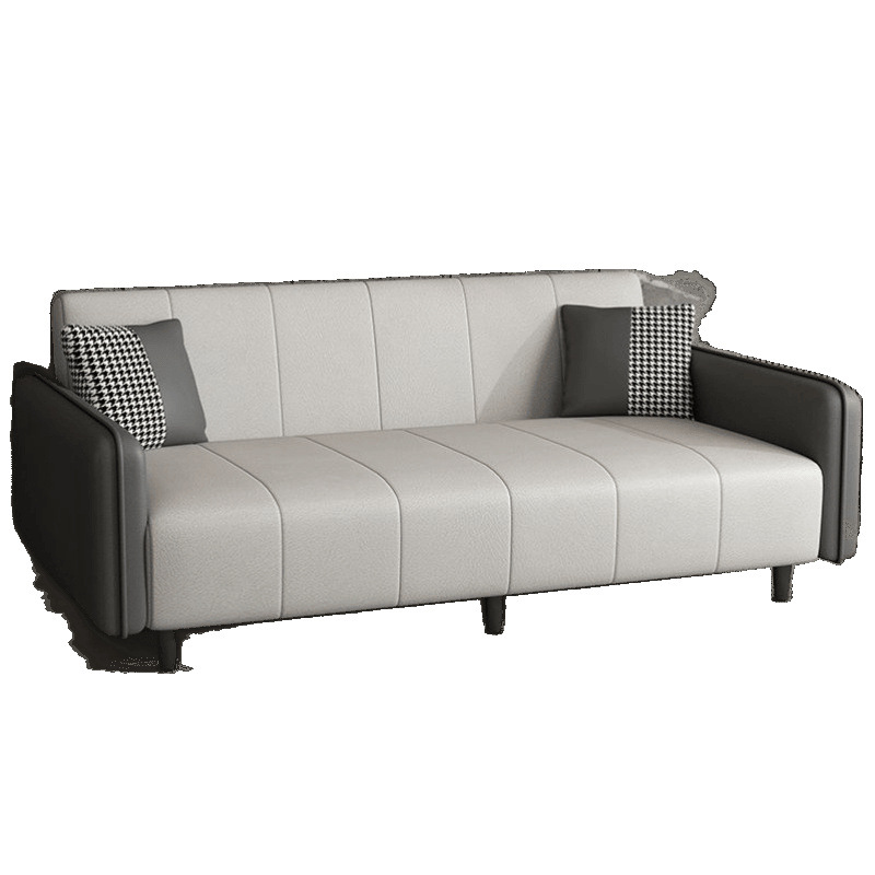 2025 Small Apartment Living Room Leather Art Sofa Multifunctional Folding Sofa Bed Rental Apartment Double Sofa Wholesale