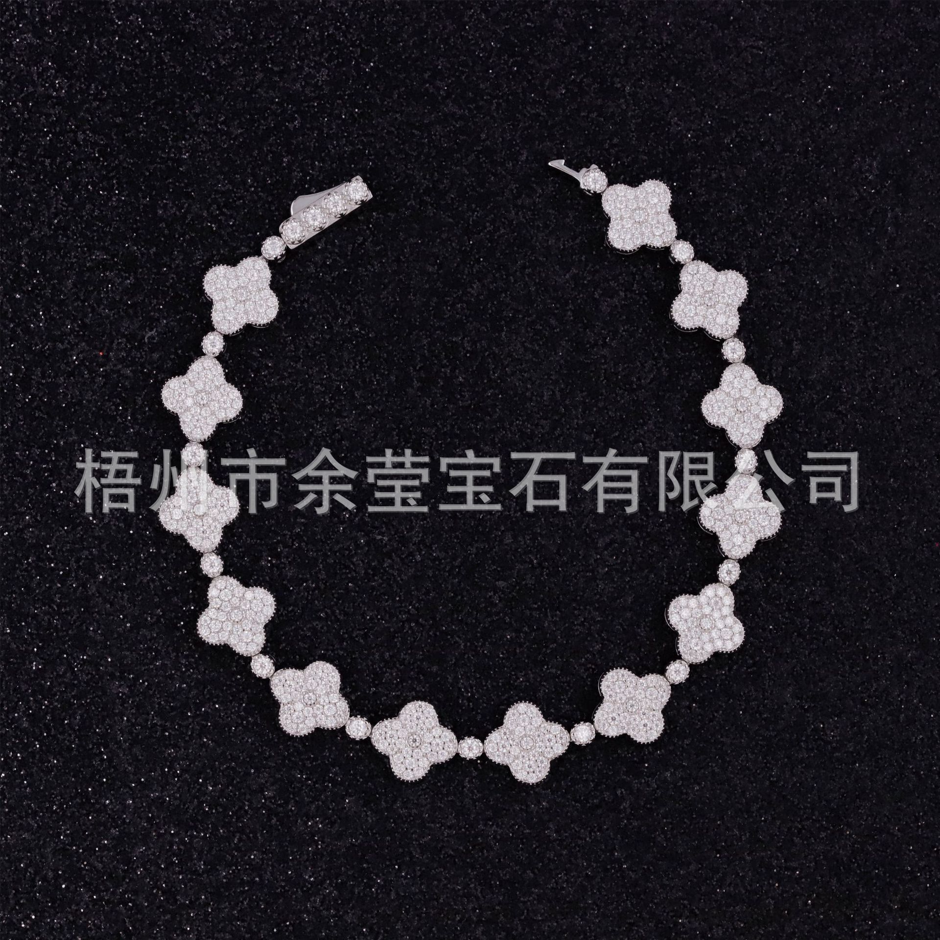 Легкая роскошь S925 серебро с вкраплениями из моиссанита браслет с клевером