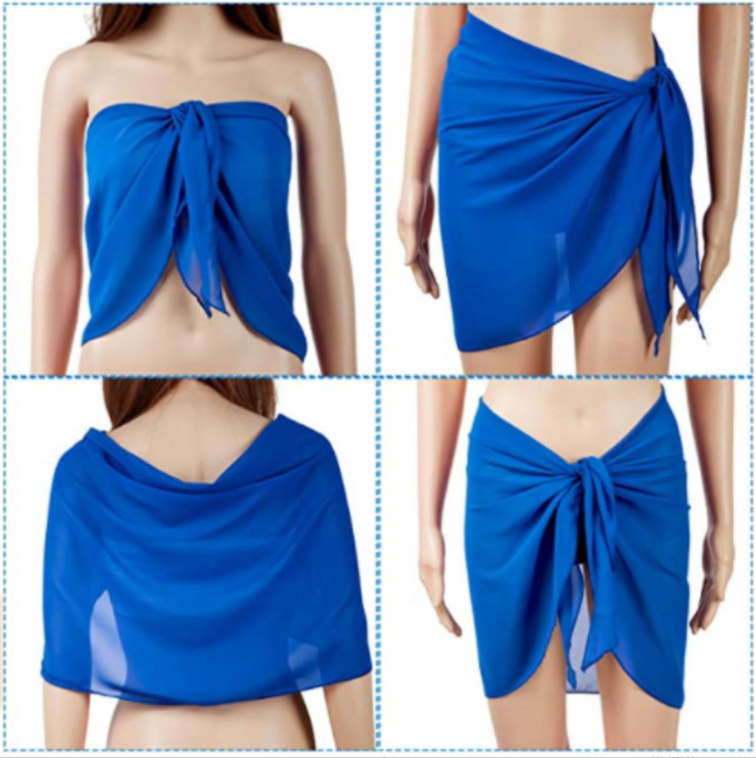 Summer foreign trade Ladies short gauze cage beach chiffon half wrap skirt Amazon Outdoor Women's blouse swimwear spot