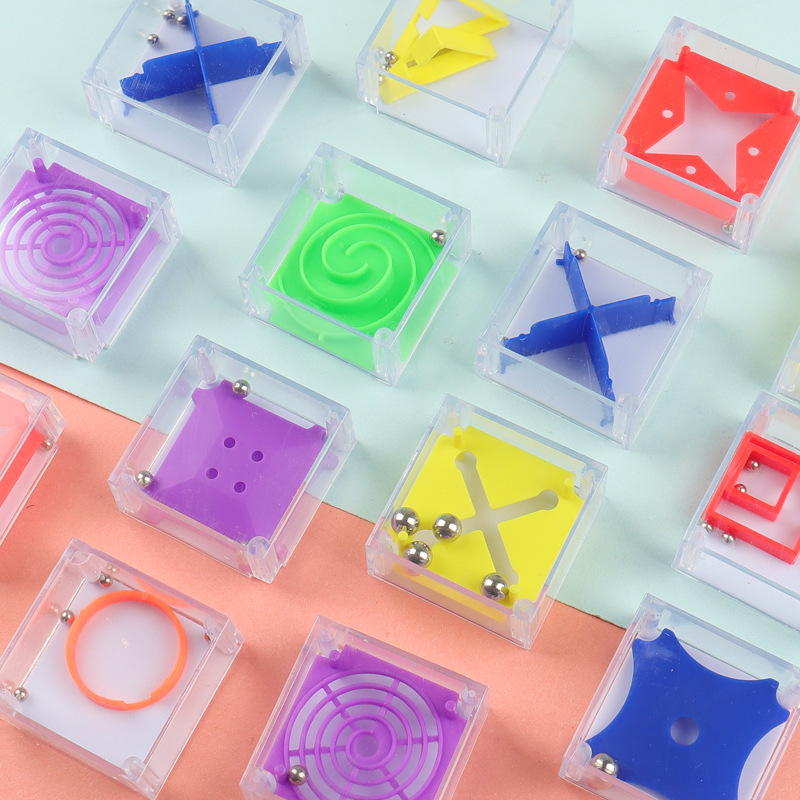 Decompression puzzle cross-border hot selling mini square box balance bead maze ball maze game palm decompression creative